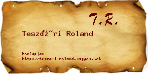 Teszári Roland névjegykártya